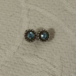 Brighton Silver and Blue Stud Earrings